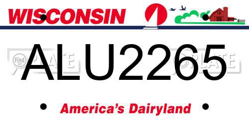 ALU2265 Wisconsin License Plate