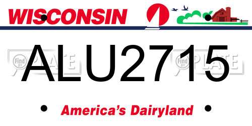 ALU2715 Wisconsin License Plate