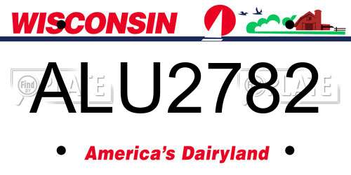 ALU2782 Wisconsin License Plate
