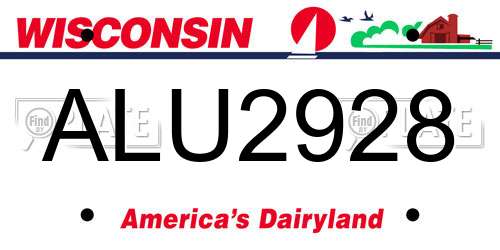 ALU2928 Wisconsin License Plate