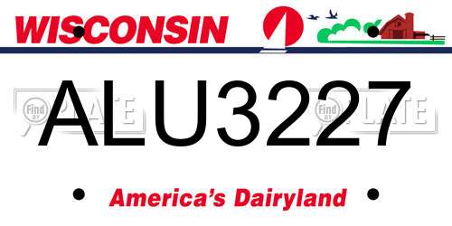 ALU3227 Wisconsin License Plate