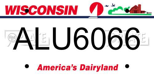 ALU6066 Wisconsin License Plate