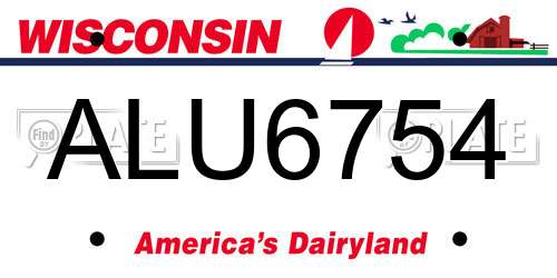 ALU6754 Wisconsin License Plate