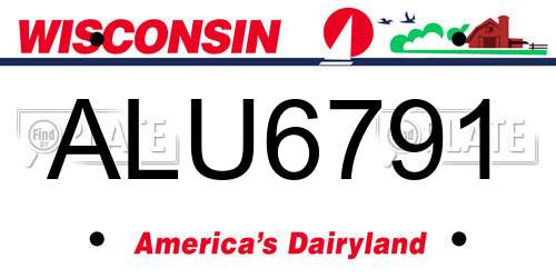 ALU6791 Wisconsin License Plate