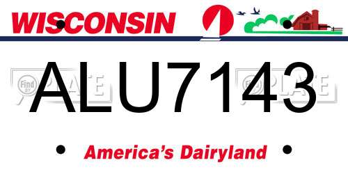 ALU7143 Wisconsin License Plate