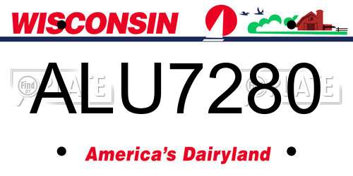 ALU7280 Wisconsin License Plate