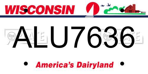 ALU7636 Wisconsin License Plate