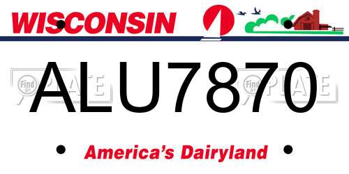 ALU7870 Wisconsin License Plate