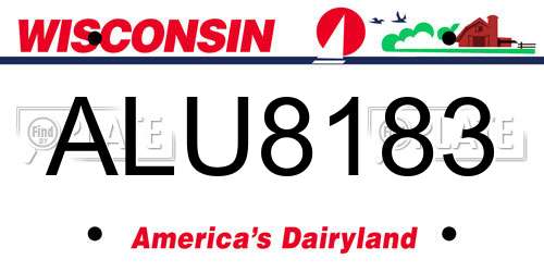 ALU8183 Wisconsin License Plate