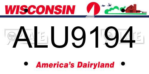 ALU9194 Wisconsin License Plate