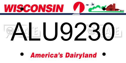ALU9230 Wisconsin License Plate