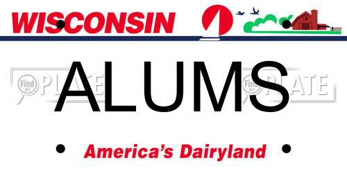ALUMS Wisconsin License Plate