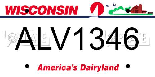 ALV1346 Wisconsin License Plate