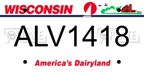 ALV1418 Wisconsin License Plate