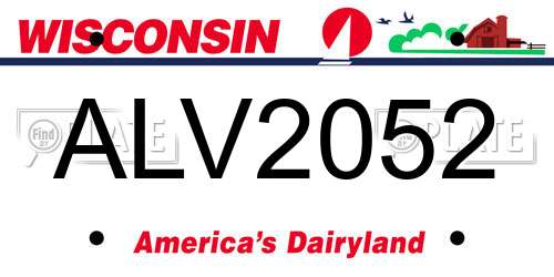 ALV2052 Wisconsin License Plate