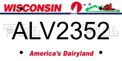 ALV2352 Wisconsin License Plate