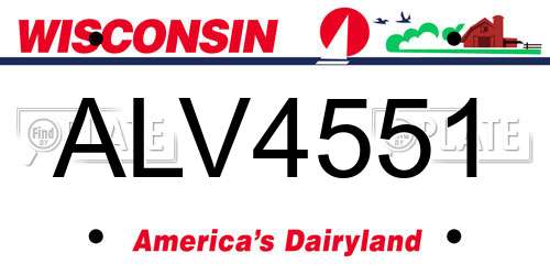 ALV4551 Wisconsin License Plate