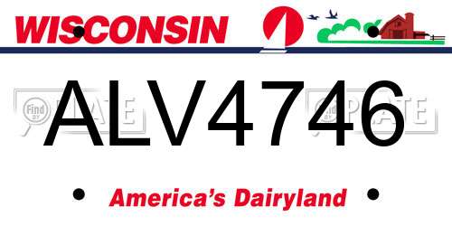 ALV4746 Wisconsin License Plate