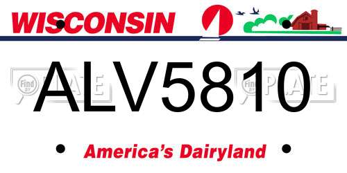 ALV5810 Wisconsin License Plate