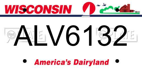 ALV6132 Wisconsin License Plate