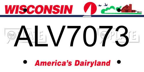 ALV7073 Wisconsin License Plate