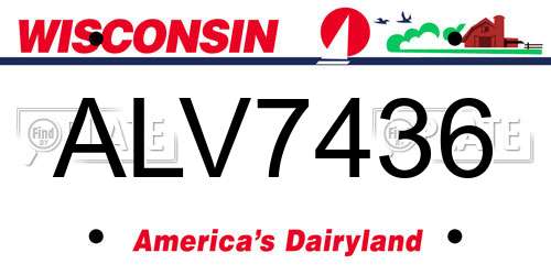 ALV7436 Wisconsin License Plate