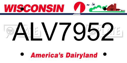 ALV7952 Wisconsin License Plate