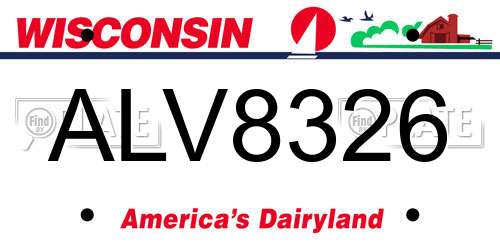 ALV8326 Wisconsin License Plate