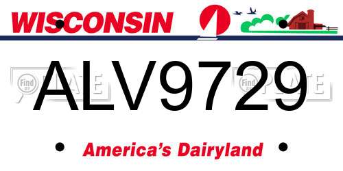 ALV9729 Wisconsin License Plate