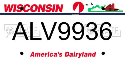 ALV9936 Wisconsin License Plate