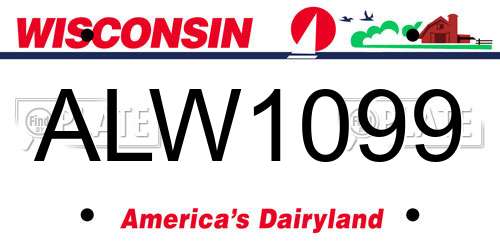 ALW1099 Wisconsin License Plate