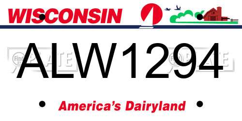 ALW1294 Wisconsin License Plate