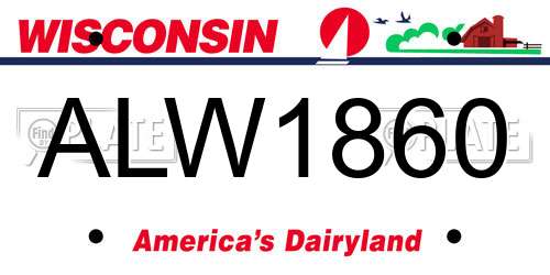 ALW1860 Wisconsin License Plate