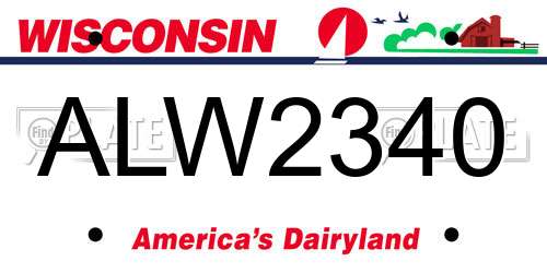 ALW2340 Wisconsin License Plate