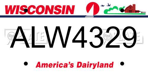 ALW4329 Wisconsin License Plate