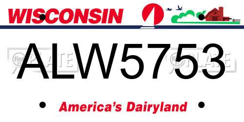 ALW5753 Wisconsin License Plate