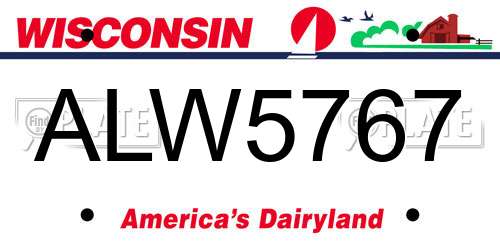ALW5767 Wisconsin License Plate