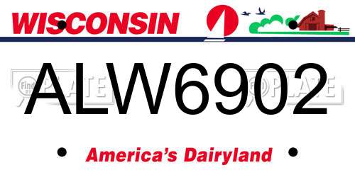 ALW6902 Wisconsin License Plate