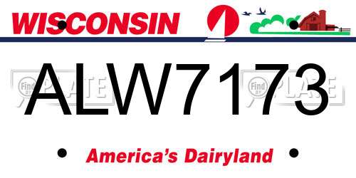 ALW7173 Wisconsin License Plate