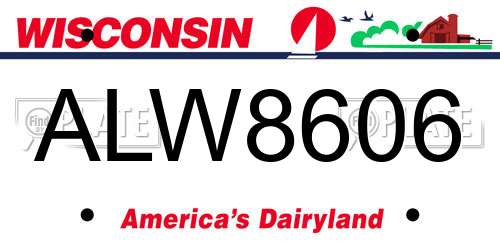 ALW8606 Wisconsin License Plate