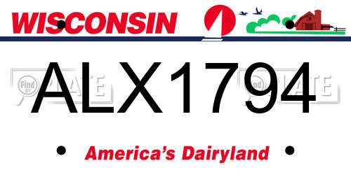 ALX1794 Wisconsin License Plate