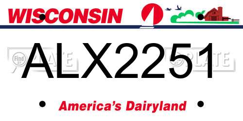 ALX2251 Wisconsin License Plate