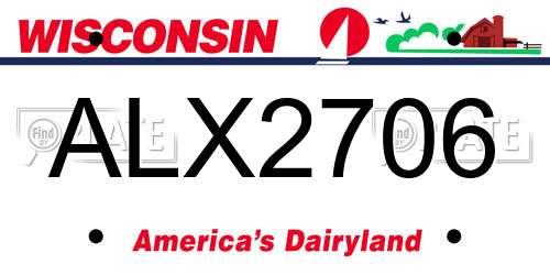 ALX2706 Wisconsin License Plate