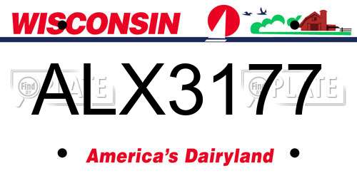 ALX3177 Wisconsin License Plate