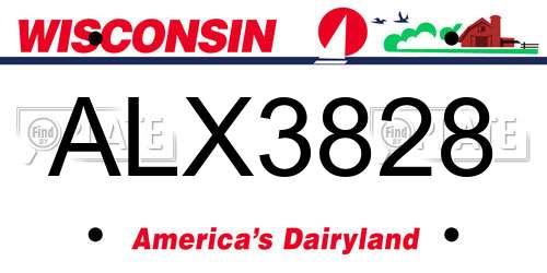 ALX3828 Wisconsin License Plate