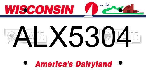 ALX5304 Wisconsin License Plate