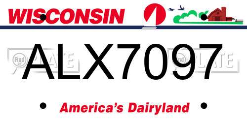 ALX7097 Wisconsin License Plate