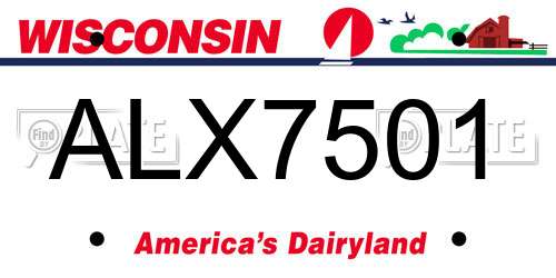 ALX7501 Wisconsin License Plate