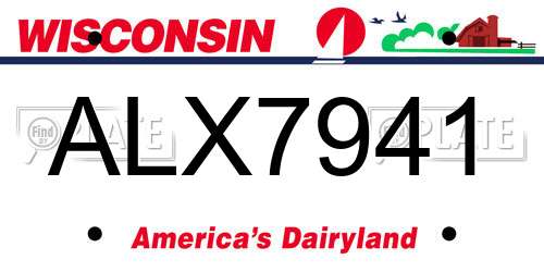 ALX7941 Wisconsin License Plate