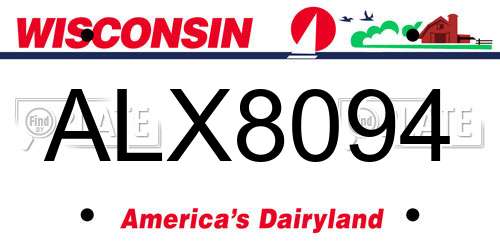 ALX8094 Wisconsin License Plate